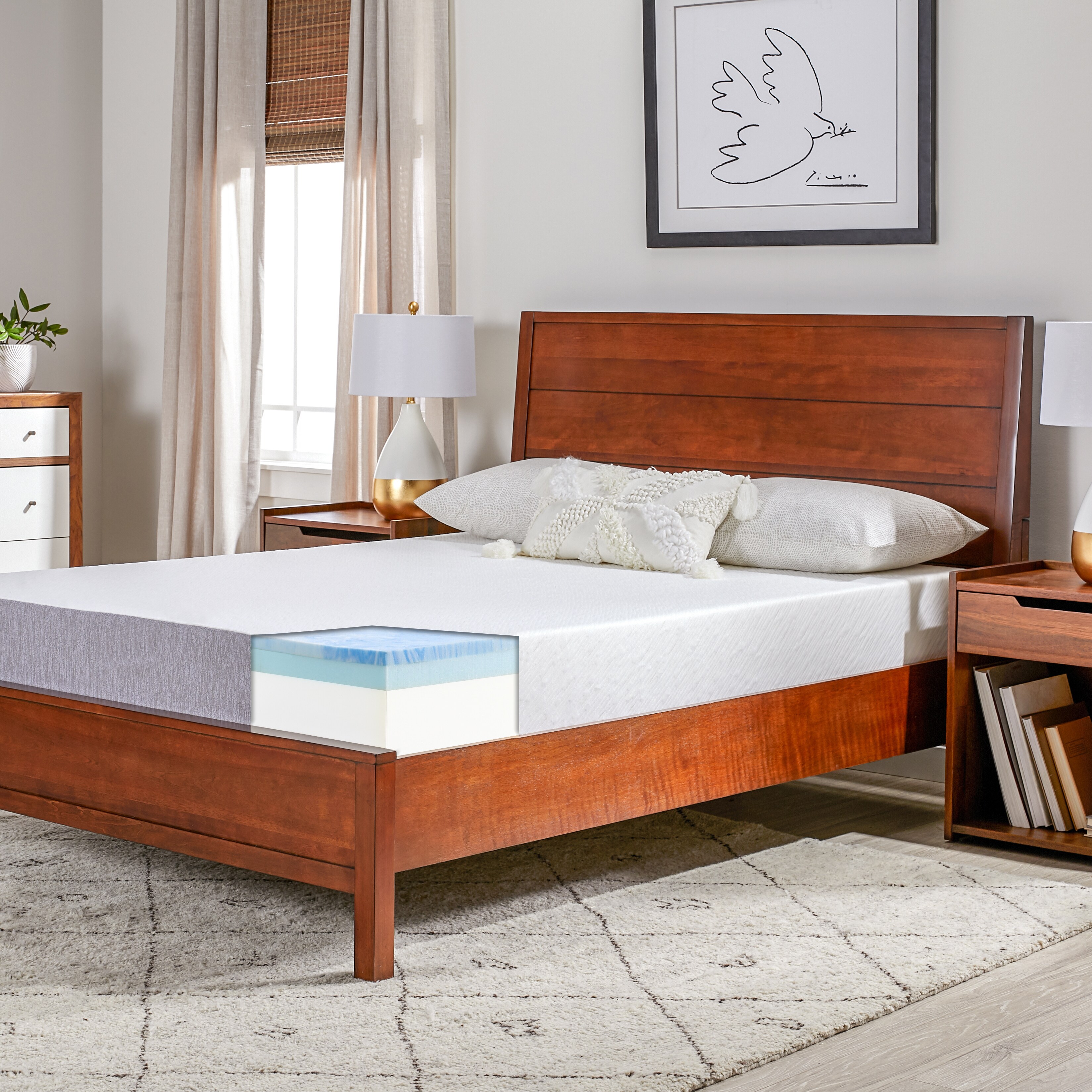 AT HOME by O Select Luxury Swirl Gel Memory Foam 8-inch Queen-size Medium Firm Mattress at Sears.com