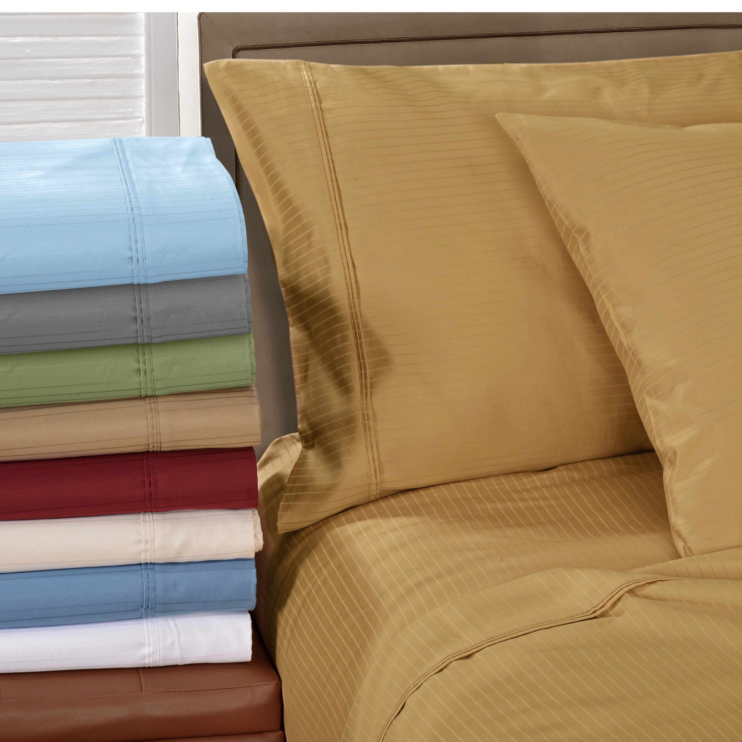 AT HOME by O Egyptian Cotton 1000 Thread Count Striped Pillowcase Set at Sears.com