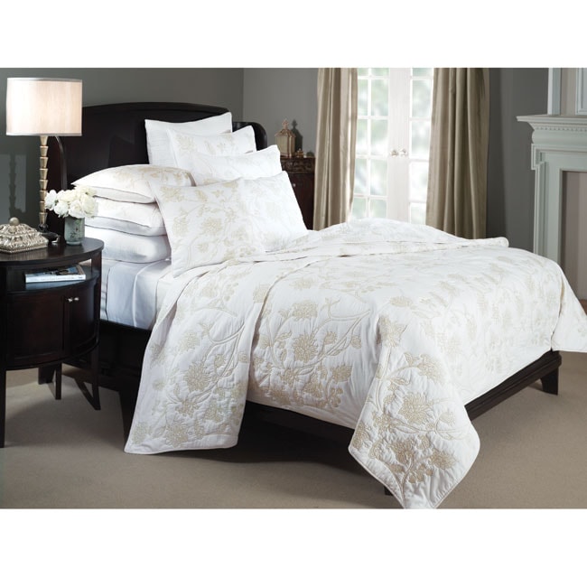 AT HOME by O Briar Grove Embroidered Taupe 3-piece Quilt Set at Sears.com