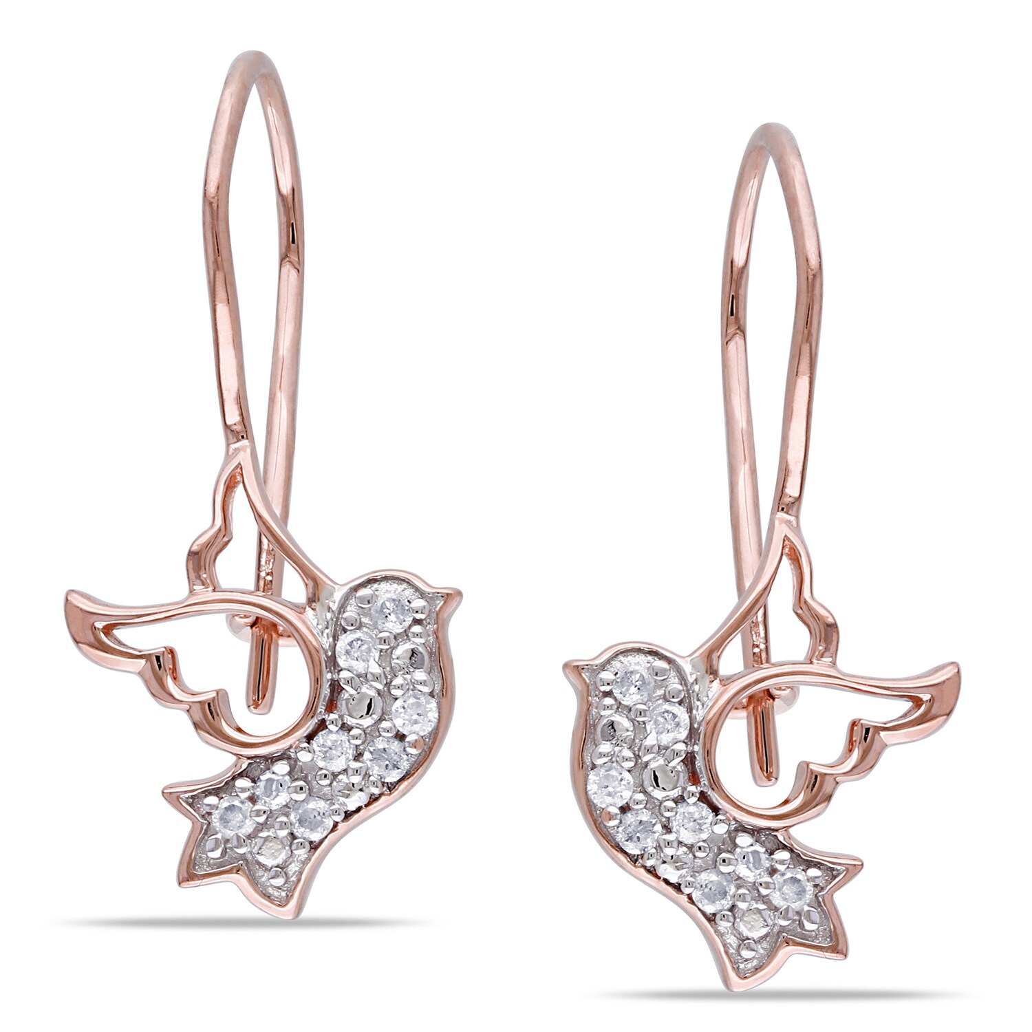 Eziba Collection Miadora 10k Rose Gold 1/10ct TDW Diamond Dove Earrings (H-I, I2-I3) at Sears.com