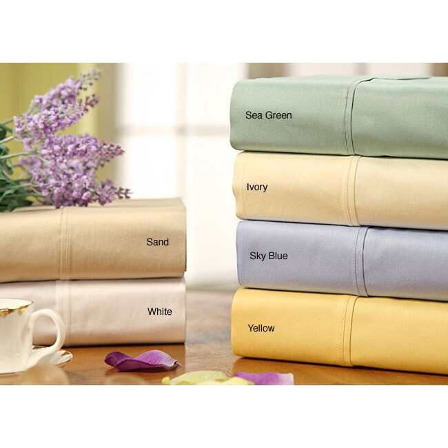 AT HOME by O Sateen Solid Combed Cotton 300 Thread Count Sheet Set at Sears.com