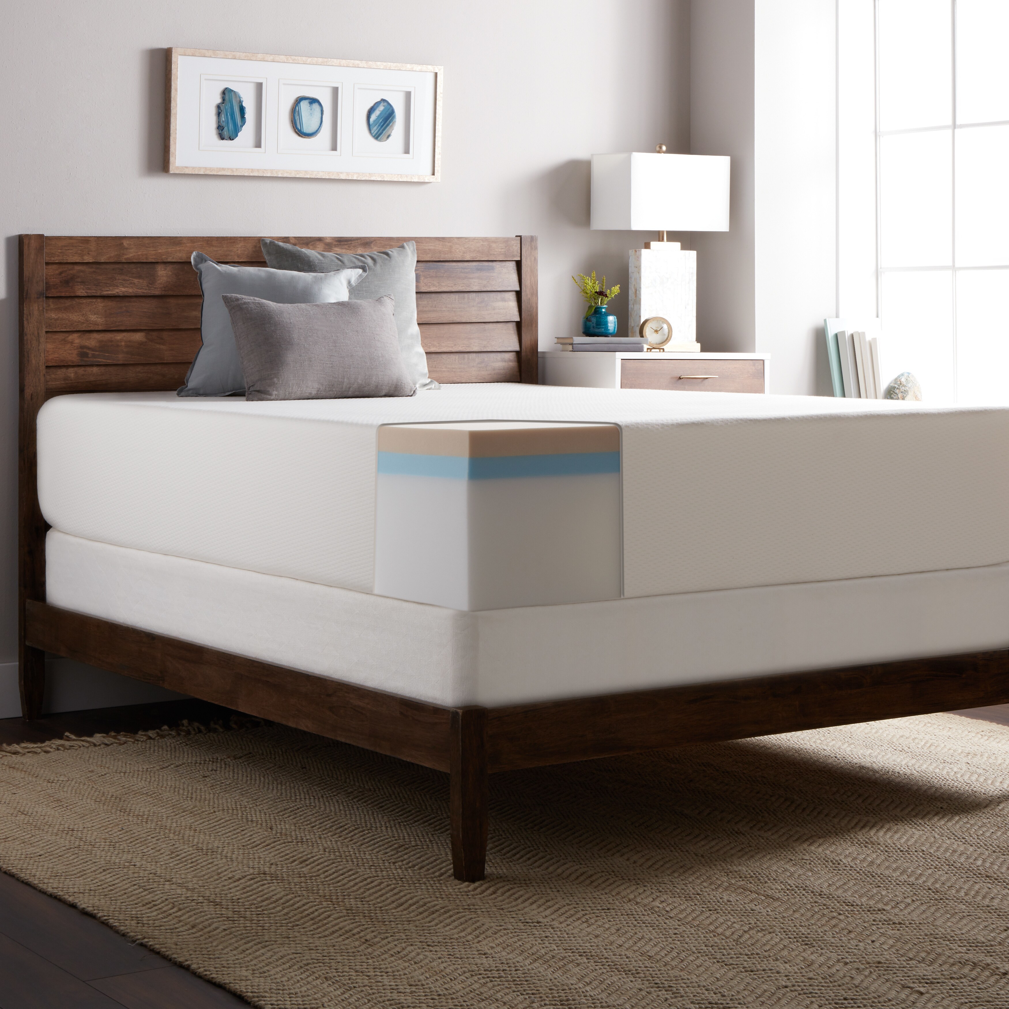 AT HOME by O Select Luxury Medium Firm 14-inch King-size Memory Foam Mattress with EZ Fit Foundation at Sears.com