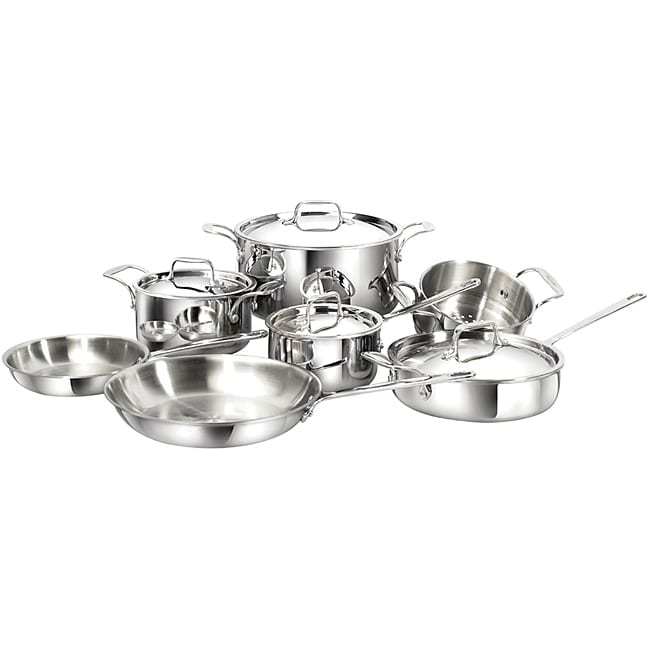 Cool Clad Tri-ply Stainless Steel 11-piece Cookware Set