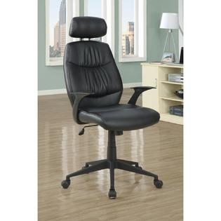 Monarch Black 'Retro Style' Leather-look Office Chair Monarch Black 'Retro Style' Leather-look Office Chair