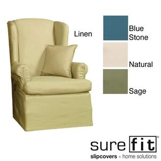 Sure Fit Cotton Duck Wing Chair Slipcover Sure Fit Cotton Duck Wing Chair Slipcover