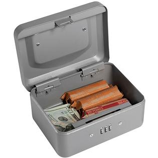 Barska Gray Six-inch Metal Combination-lock Three-comparment Cash Box Barska Gray Six-inch Metal Combination-lock Three-comparment Cash Box