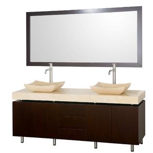 Wyndham Collection Malibu Espresso 72-inch Double Bathroom Vanity Set Wyndham Collection Malibu Espresso 72-inch Double Bathroom Vanity Set