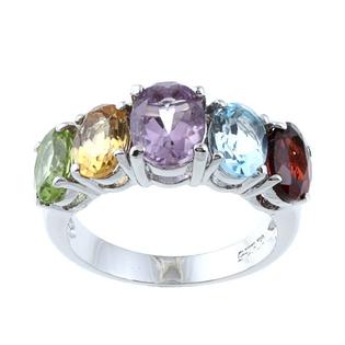La Preciosa La Preciosa Sterling Silver Multi-gemstone Ring La Preciosa La Preciosa Sterling Silver Multi-gemstone Ring