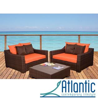 Atlantic Lexington Orange 3-piece Deep Seating Set Atlantic Lexington Orange 3-piece Deep Seating Set