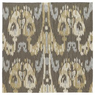 Seaside Brown Ikat Indoor/ Outdoor Rug (5'9 Square) Seaside Brown Ikat Indoor/ Outdoor Rug (5'9 Square)