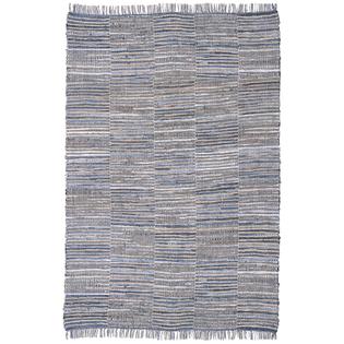 Blue Jeans Checkered Hand Woven Denim/ Hemp Rug (8'x10) Blue Jeans Checkered Hand Woven Denim/ Hemp Rug (8'x10)