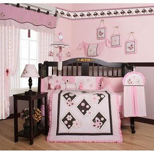 GEENNY Pink Butterfly 13-piece Crib Bedding Set GEENNY Pink Butterfly 13-piece Crib Bedding Set
