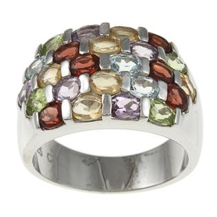 La Preciosa La Preciosa Sterling Silver Multi-Colored Gemstone Ring La Preciosa La Preciosa Sterling Silver Multi-Colored Gemstone Ring