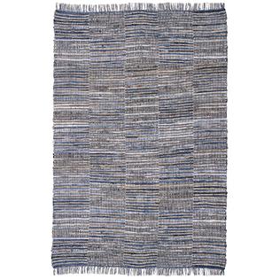 Hand-woven Blue Jeans Checkered Denim/ Hemp Rug (4' x 6') Hand-woven Blue Jeans Checkered Denim/ Hemp Rug (4' x 6')