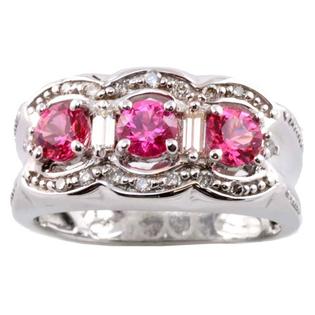 Michael Valitutti Michael Valitutti 14k Gold Pink Sapphire and 1/5ct TDW Diamond Ring (I-J, I1-2) Michael Valitutti Michael Valitutti 14k Gold Pink Sapphire and 1/5ct TDW Diamond Ring (I-J, I1-2)