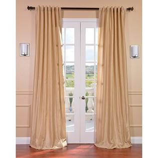 EFF Almond Vintage Faux Textured Dupioni Silk Curtain Panel EFF Almond Vintage Faux Textured Dupioni Silk Curtain Panel