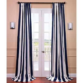 EFF Cabana Navy Stripe Cotton Curtain Panel EFF Cabana Navy Stripe Cotton Curtain Panel