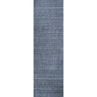 Hand-loomed Denim Boxes Blue Wool Runner (2'6 x 8') Hand-loomed Denim Boxes Blue Wool Runner (2'6 x 8')