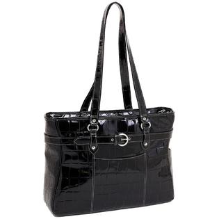 Siamod Siamod Serra Leather Ladies' Laptop Tote - Black Siamod Siamod Serra Leather Ladies' Laptop Tote - Black