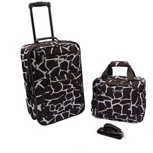 Rockland Deluxe Giraffe Lightweight 2-Piece Carry-On Luggage Set Rockland Deluxe Giraffe Lightweight 2-Piece Carry-On Luggage Set