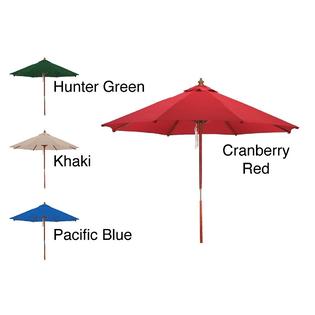 Escada Premium Spun Poly 13-foot Wood Patio Market Umbrella Escada Premium Spun Poly 13-foot Wood Patio Market Umbrella