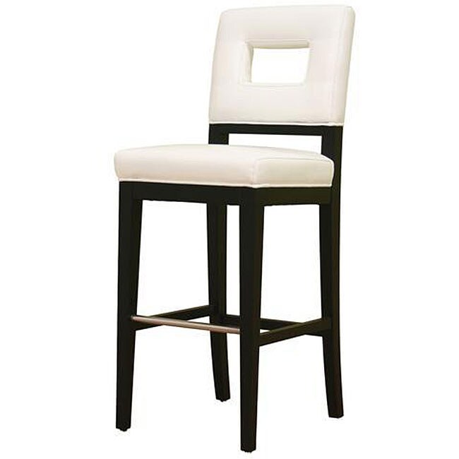 Overstock.com Contemporary White Leather Bar Stool at Sears.com