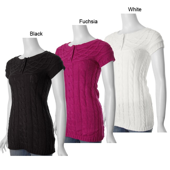 Overstock.com Ci Sono by Adi Junior's Short-sleeve Cable Knit Sweater at Sears.com