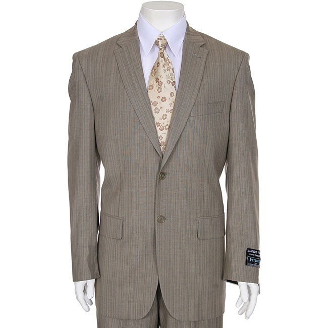 Overstock.com Ferrecci Men's Light Taupe Stripe 2-button Suit at Sears.com