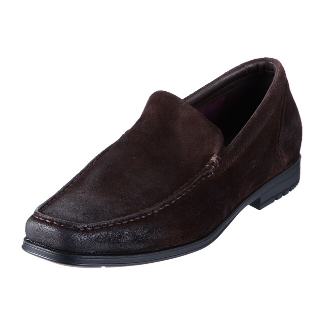 Overstock.com Rockport Men's 'FM Venetian' Chocolate Suede Leather Loafers at Sears.com