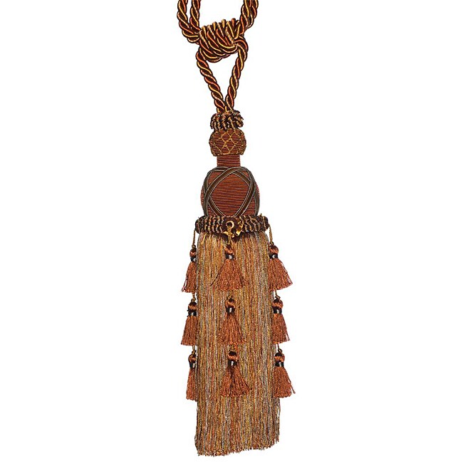 Overstock.com Rust/ Gold Designer Tassel Tiebacks (Set of 2) at Sears.com