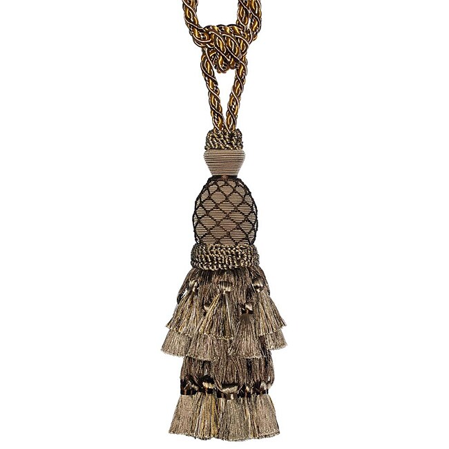 Overstock.com Taupe/ Gold Designer Tassel Tiebacks (Set of 2) at Sears.com