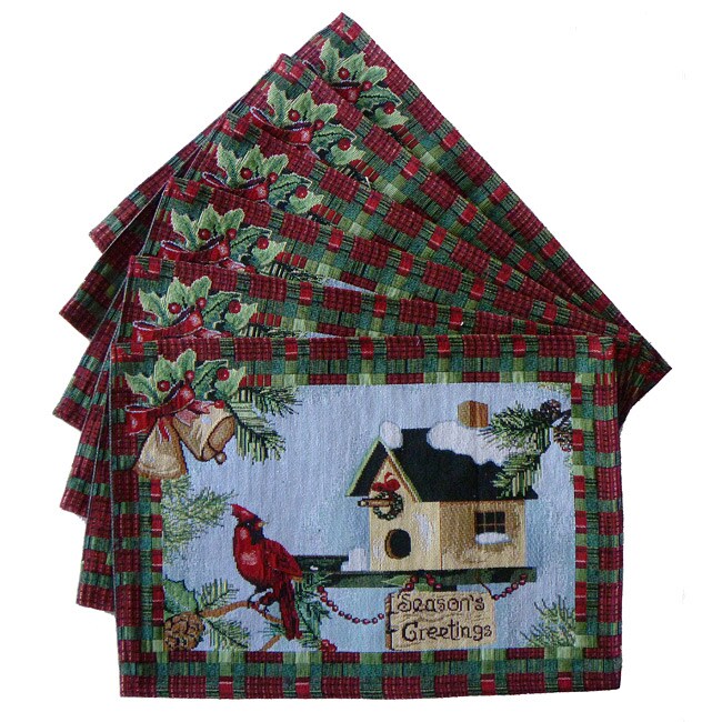 Overstock.com Tapestry Season's Greetings Place Mats (Set of 6) at Sears.com