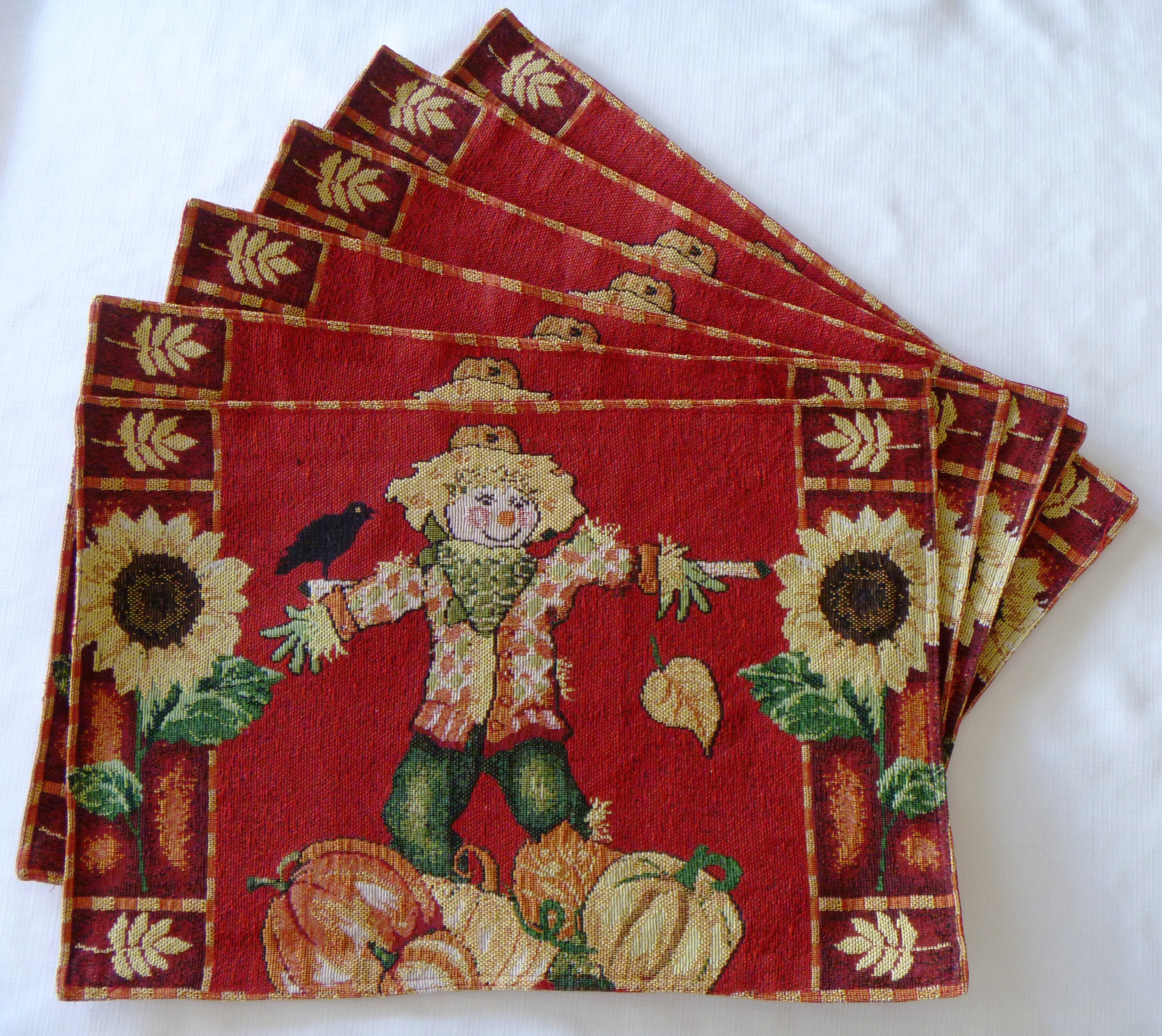 Overstock.com Tapestry Scarecrow Garden Place Mats (Set of 6) at Sears.com