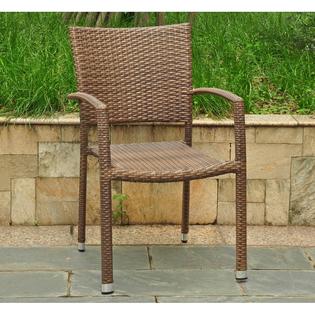 International Caravan Barcelona Resin Wicker/Aluminum Outdoor Dining Chairs (Set of 2) International Caravan Barcelona Resin Wicker/Aluminum Outdoor Dining Chairs (Set of 2)