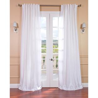 EFF Ice White Vintage Faux Textured Dupioni Silk Curtain Panel EFF Ice White Vintage Faux Textured Dupioni Silk Curtain Panel