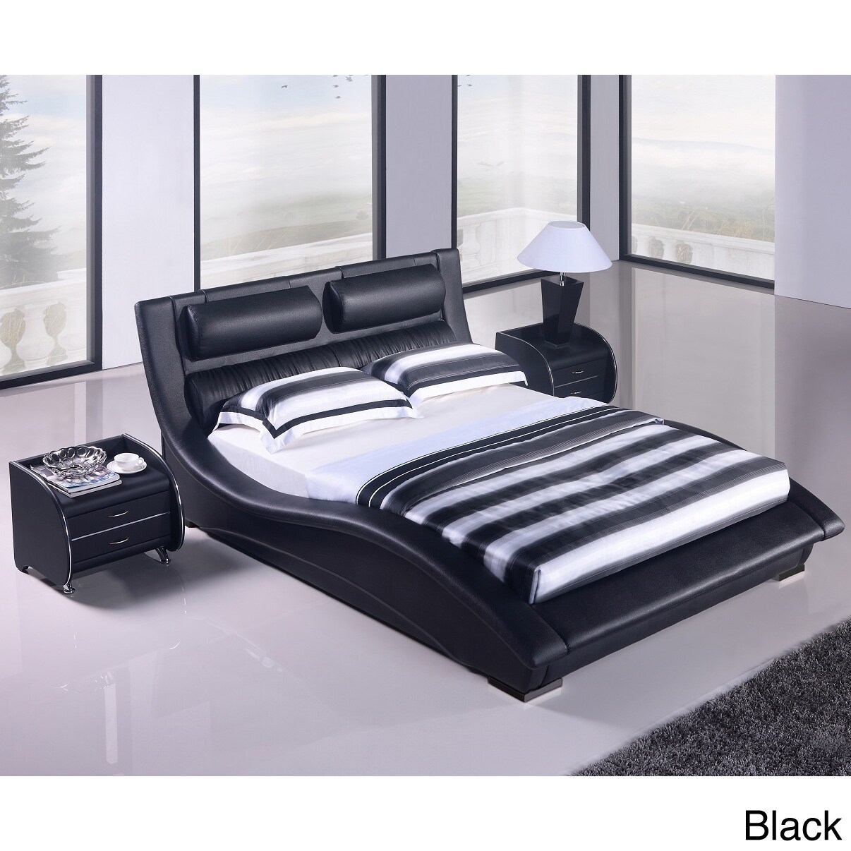 Napoli Modern King-size Bed and Nighstand Set