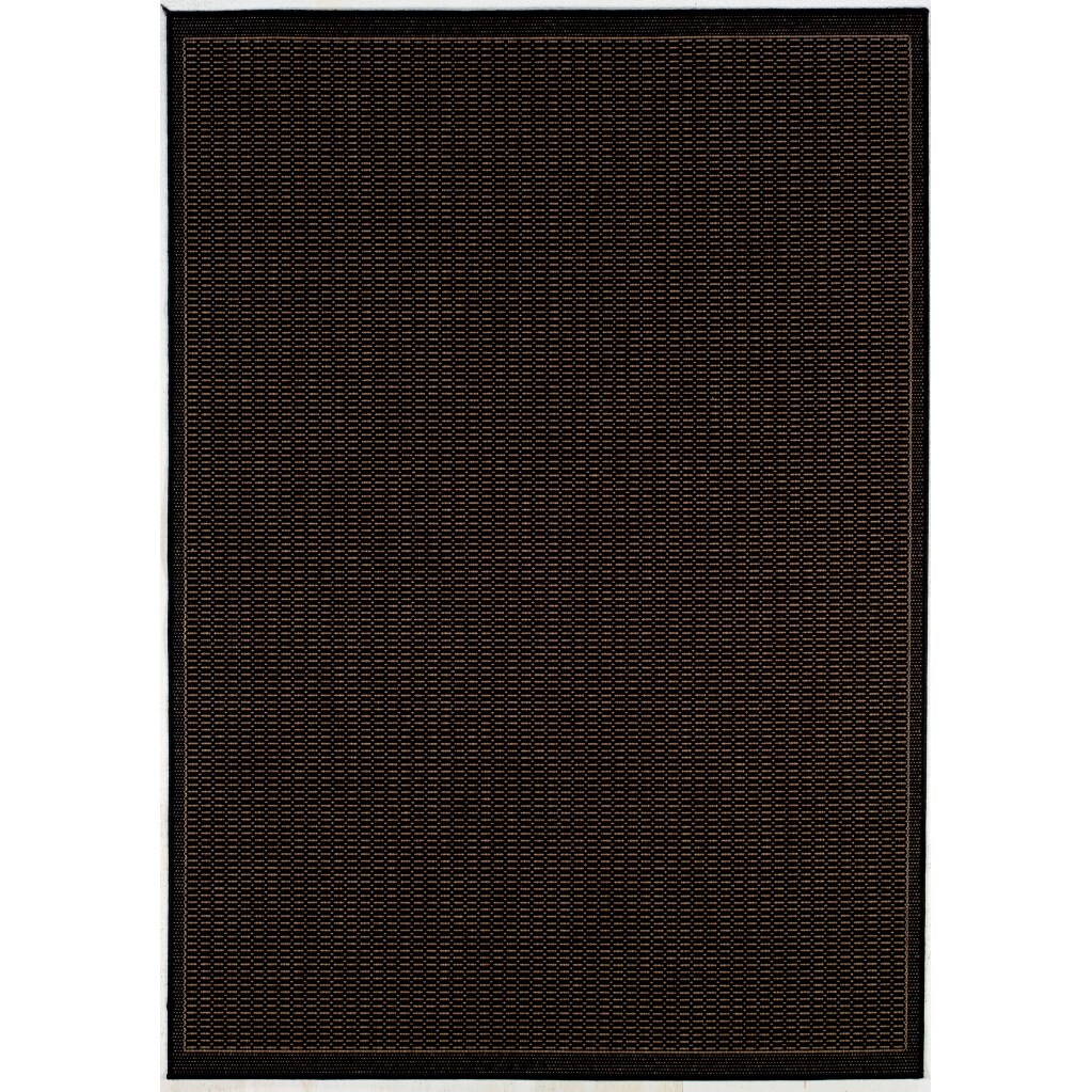 Recife Saddle Stitch Black Rug (7'6 x 10'9)