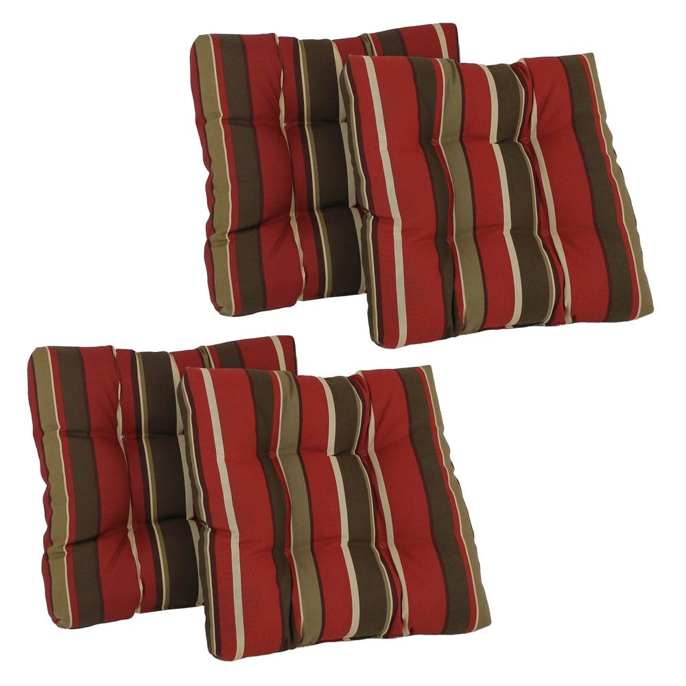 Blazing Needles Set of 4 All-weather UV-resistant Squared Outdoor Chair Cushions