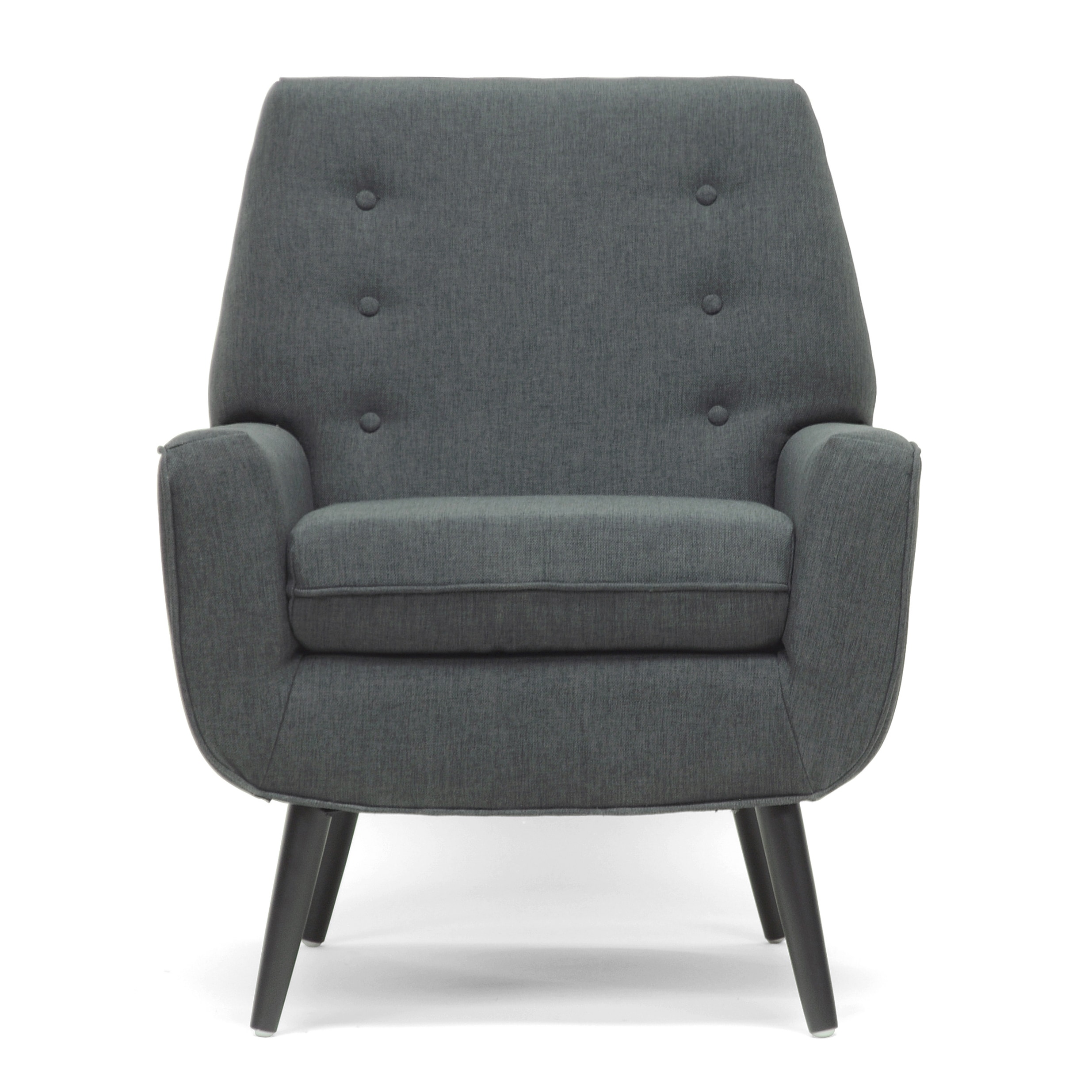 Baxton Studio Levison Gray Linen Modern Accent Chair