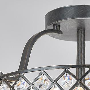 The Lighting Evelyn 5 Light Antique Black Flush Mount Chandelier