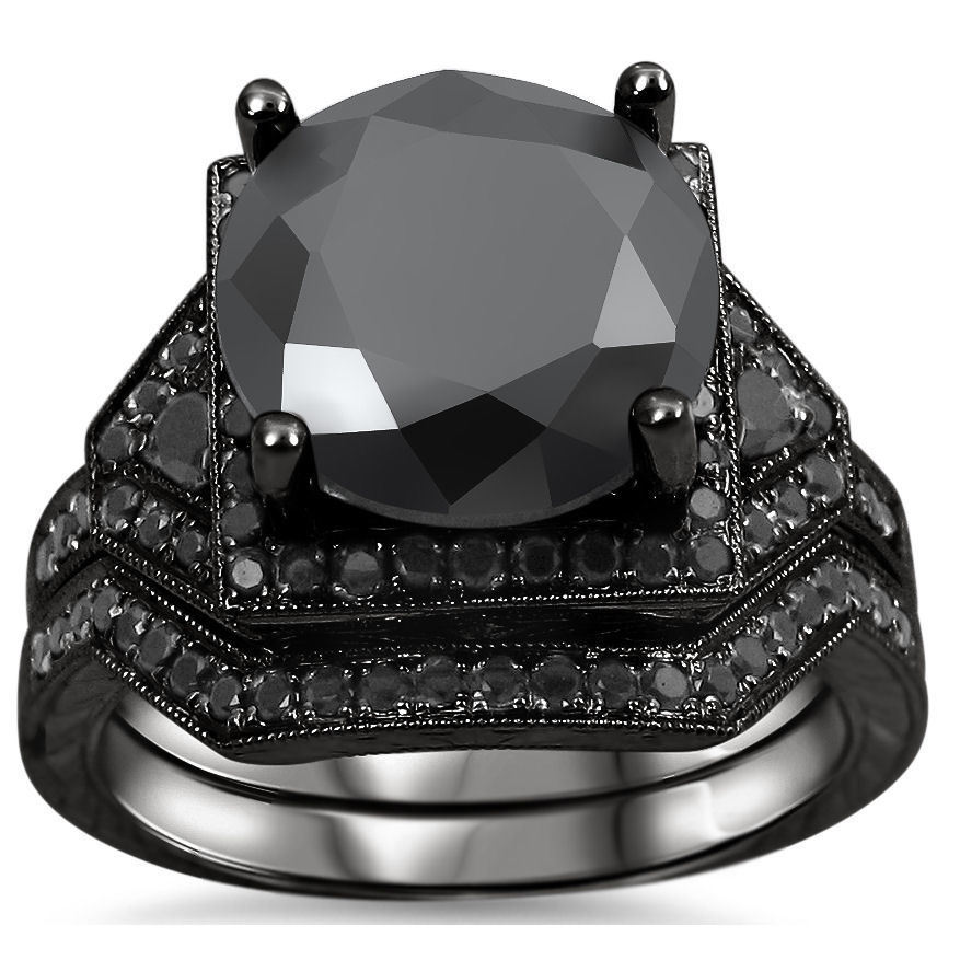 noori collection noori 14k black rhodium plated gold 5 14ct tdw certified black - Black Diamond Wedding Ring Sets noori collection noori 14k black rhodium plated gold 5 14ct tdw certified black - Black Diamond Wedding Ring Sets