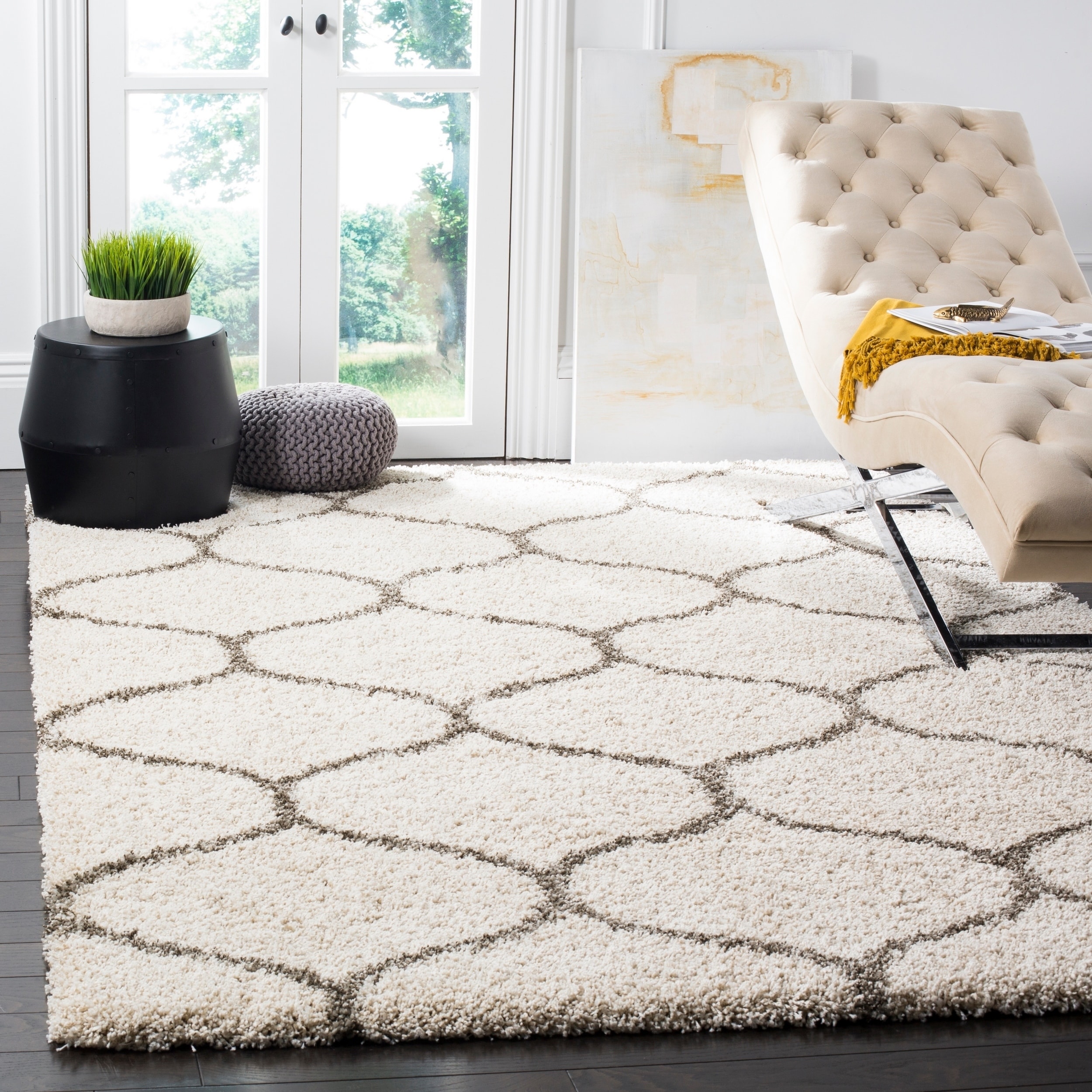 Area Rugs Accent Sears Safavieh Hudson Modern Ogee Ivory Grey Rug 6 X 9