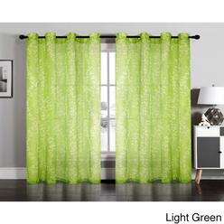 Sheer Curtains Panel Window In Olive Green