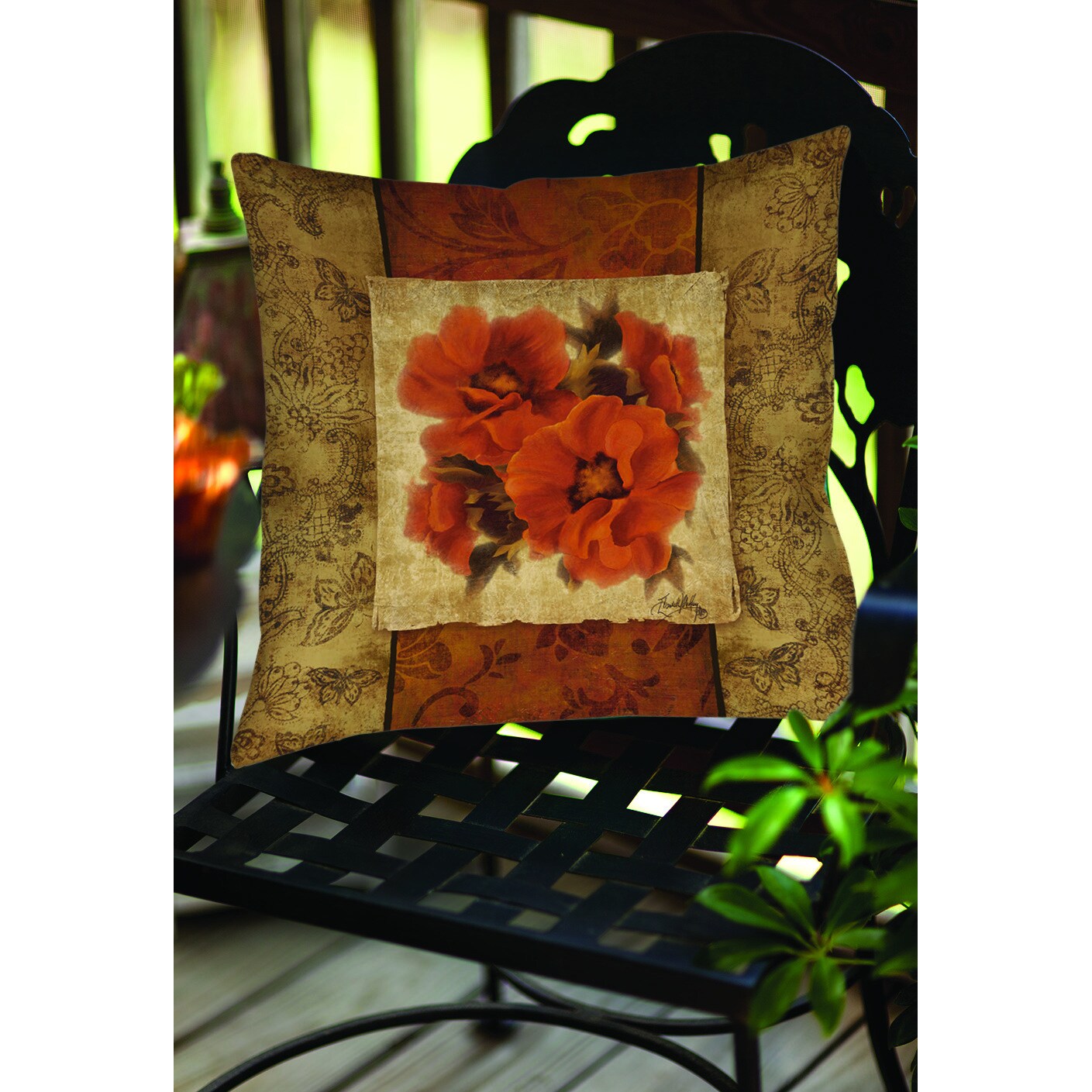 Thumbprintz Spice Flower II Indoor/ Outdoor Pillow