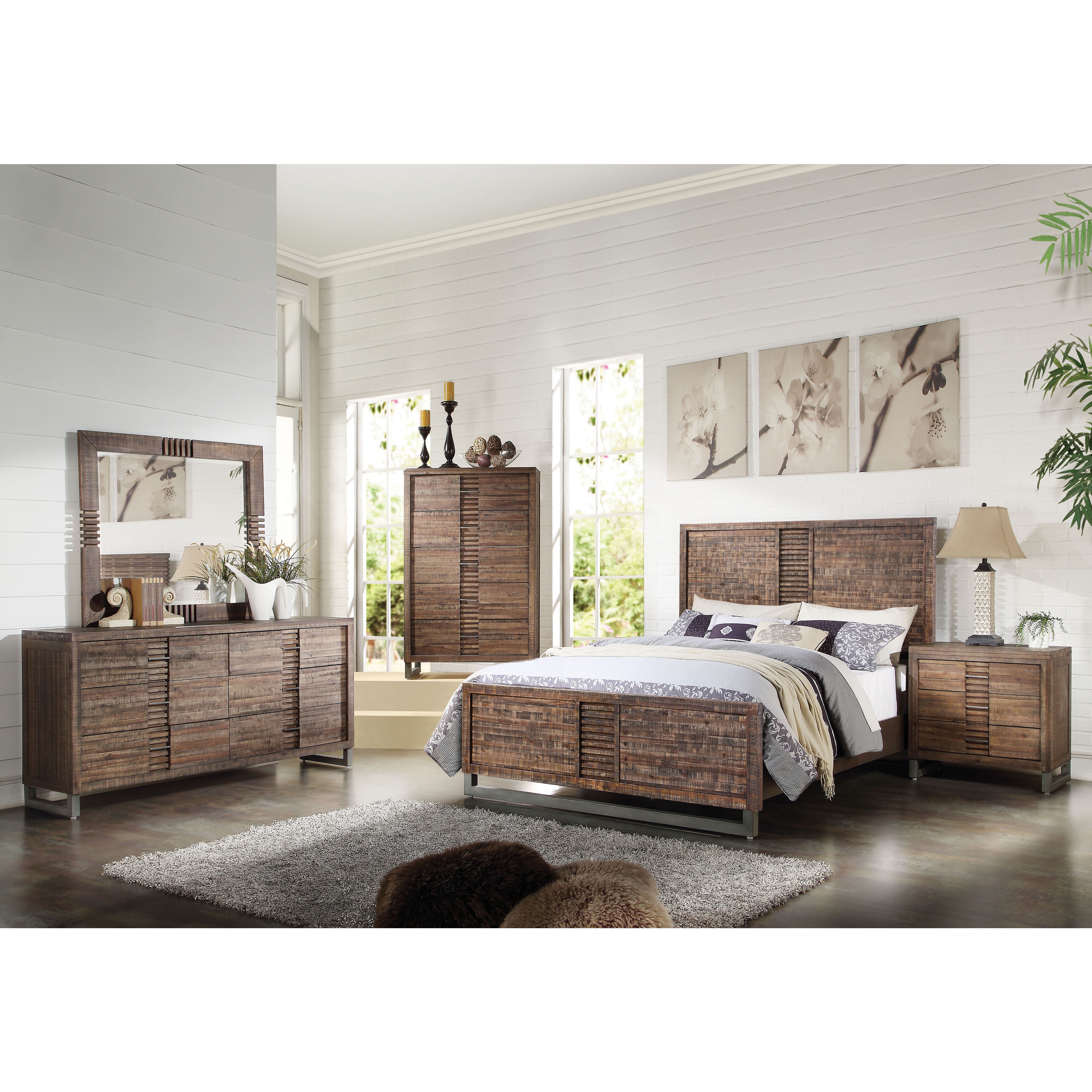 Acme Furniture Andria Bed Reclaimed Oak Acme Furniture Andria Bed Reclaimed Oak Alternate Image