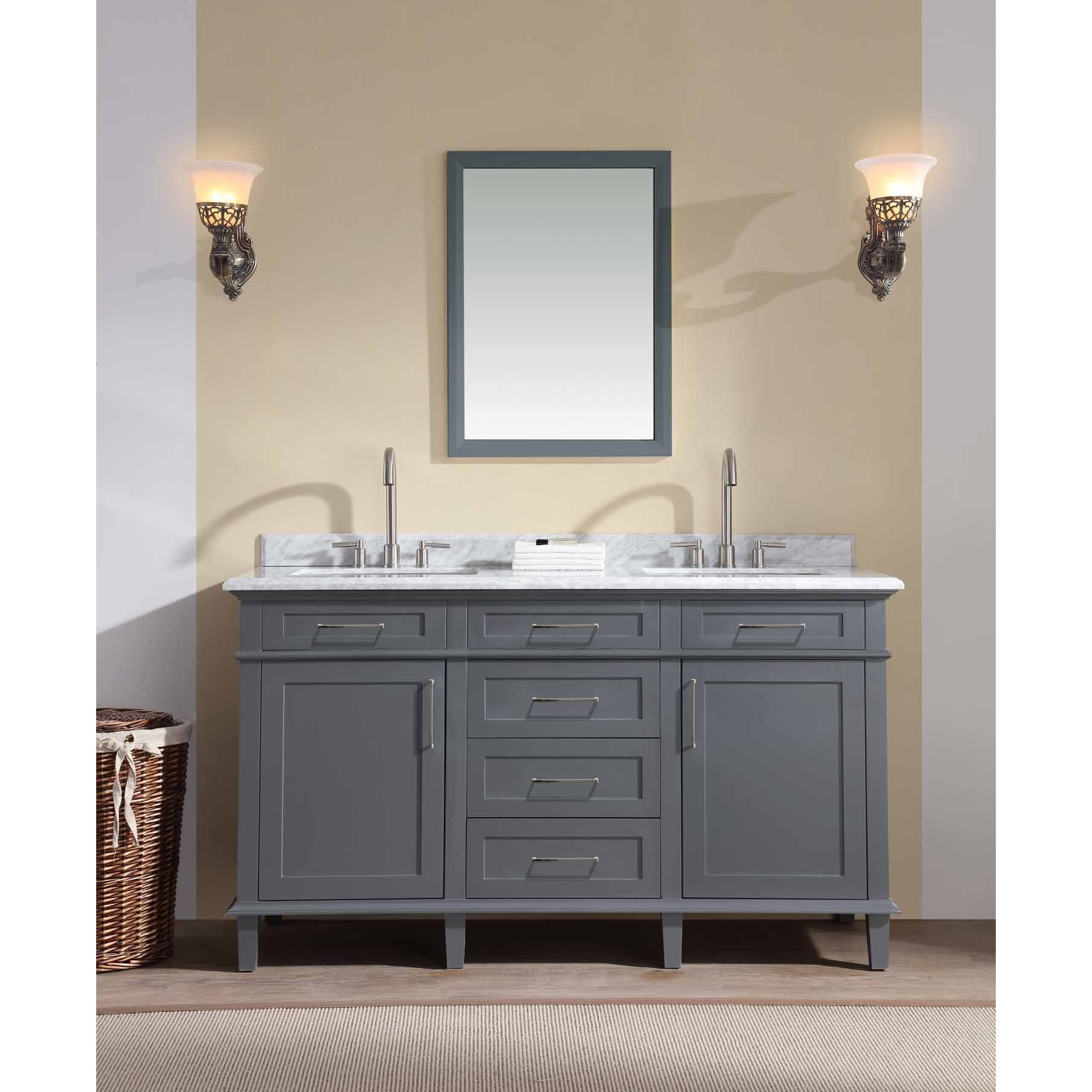 Bathroom Vanity Gray 60 inch double bathroom vanity Bathroom Vanity Gray 60 inch double bathroom vanity