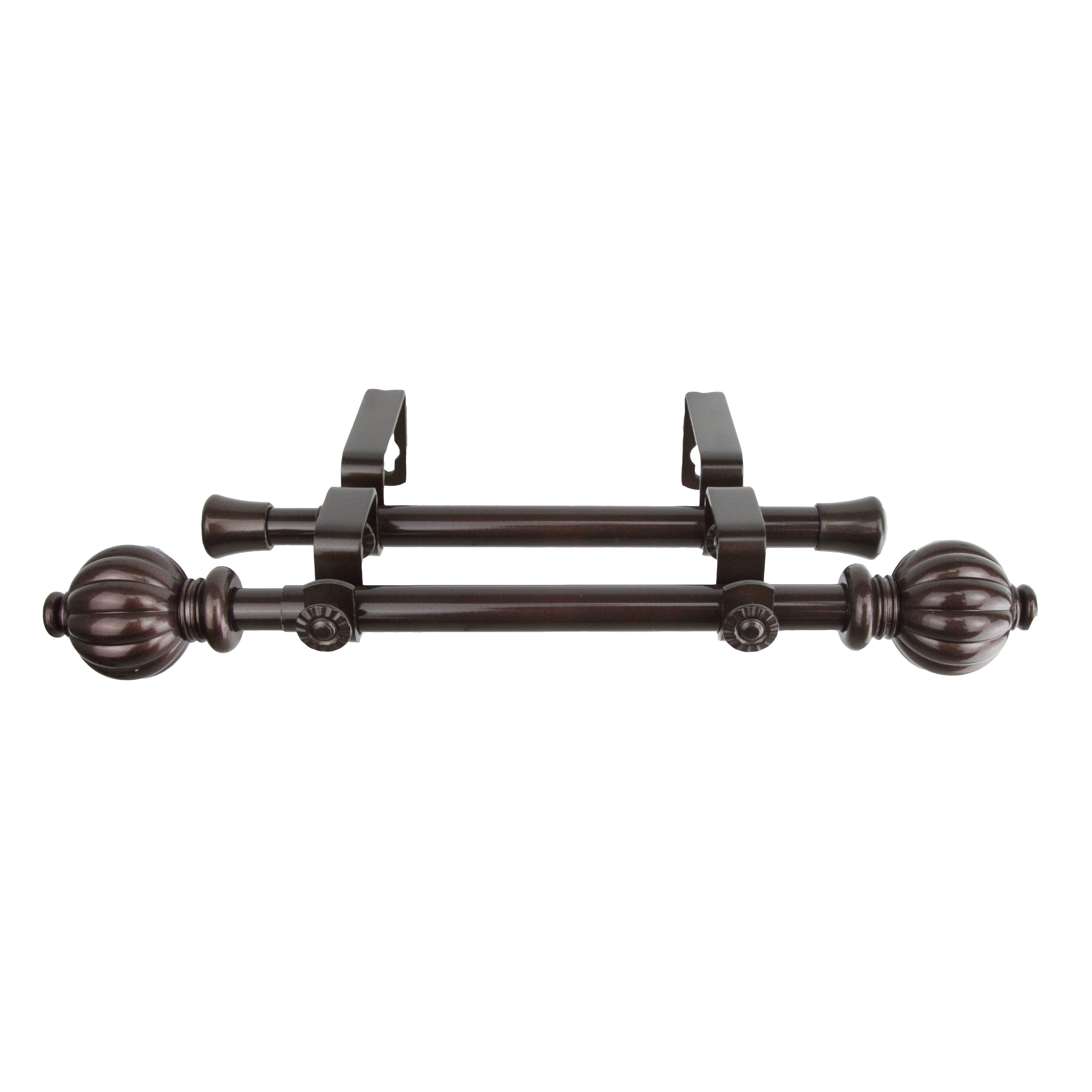 Instyledesign Cocoa Dome Adjule Double Curtain Rod