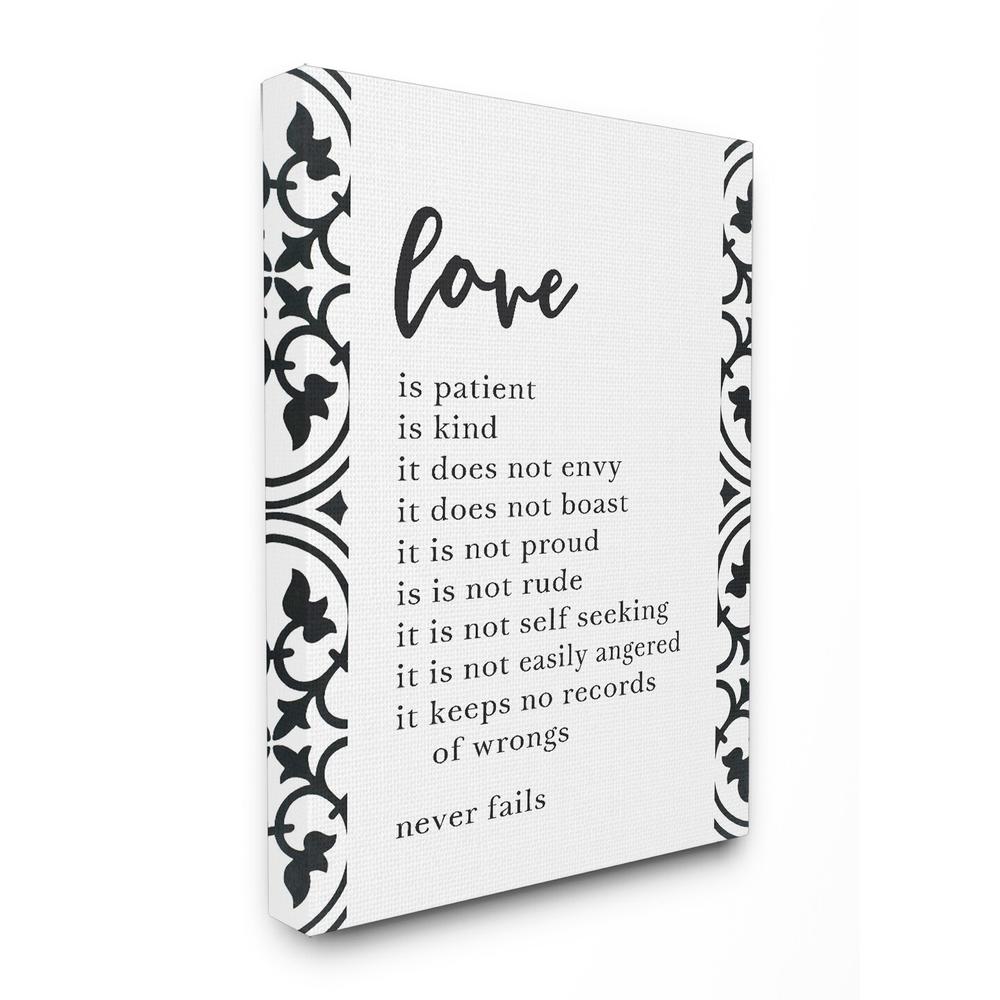 Stupell Industries Love Is Patient Love Is Kind Stretched Canvas Wall Art