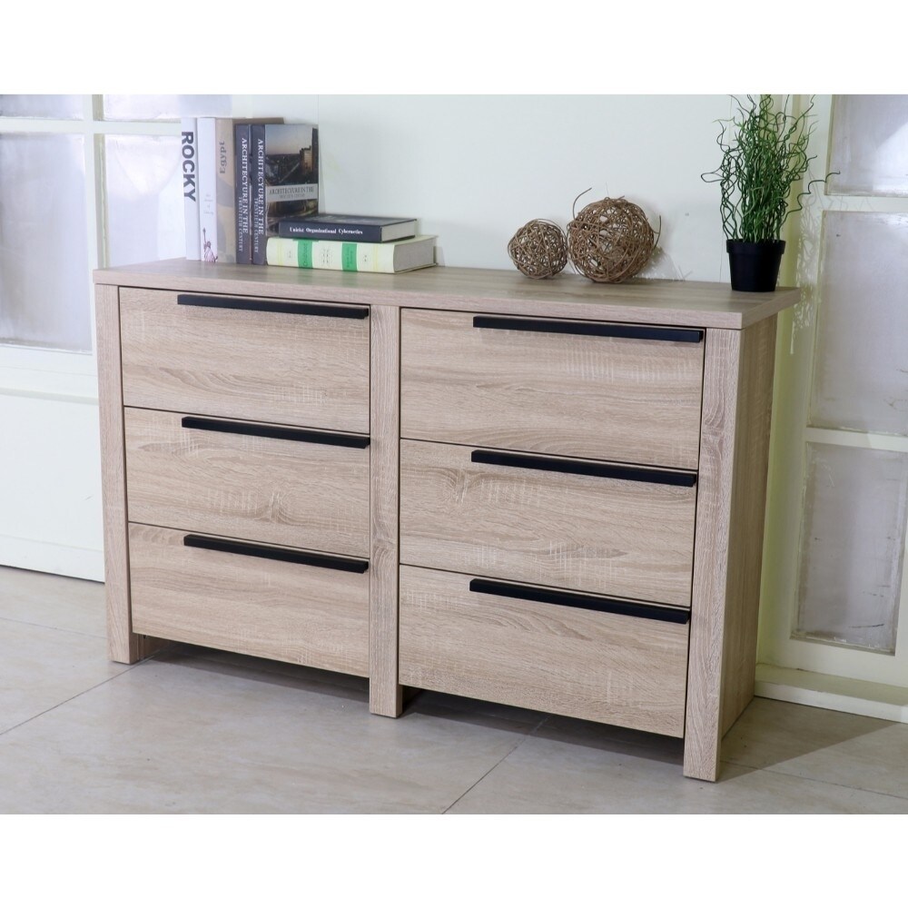 Brown Dressers Chests On Kmart Benzara Spacious Brown Finish Dresser With 6 Drawers On Metal Glides