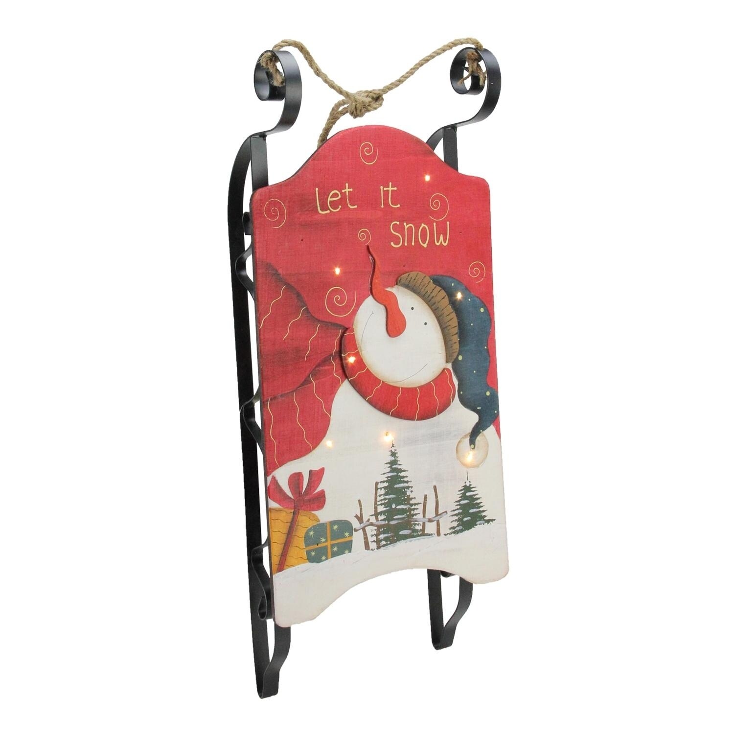 22 25 Hanging Wooden And Metal Let It Snow Led Decorative 22 25 Hanging Wooden And Metal Let It Snow Led Decorative Sleigh